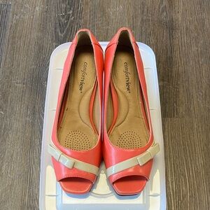 Comfortview Women's Coral Peep Toe Heels